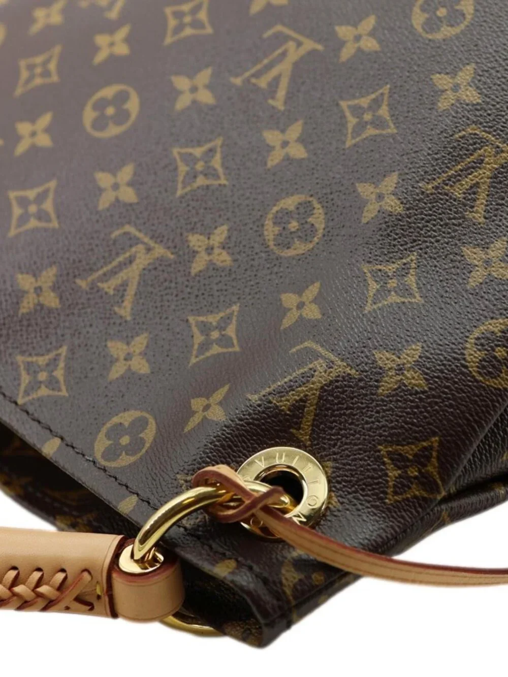 Louis Vuitton Artsy MM Monogram Canvas Hobo Bag Brown